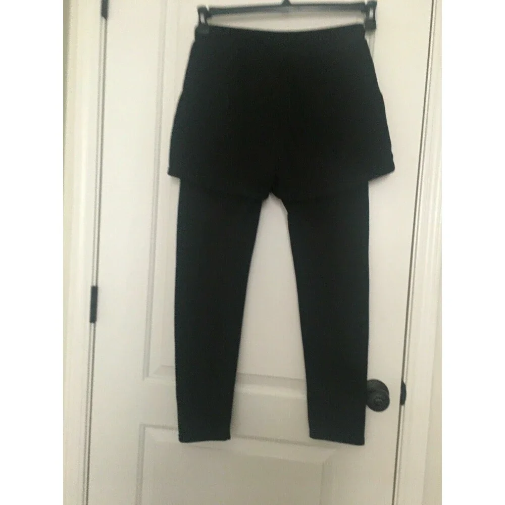 LR Scoop Girls Graphic Print Leggings Pants Attached Shorts Size XL Black